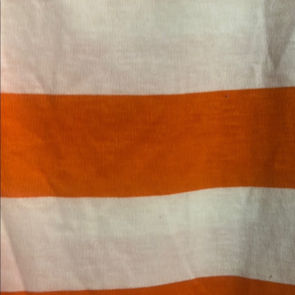 ✨️3/$20 ✨️Orange and White Striped Women's Top - Picture 2 of 3